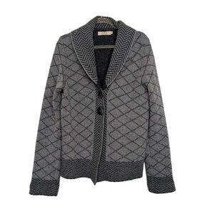 A Ida Cardigan Womens Size Large Gray Wool Blend Made in Italy 2 Button Sweater